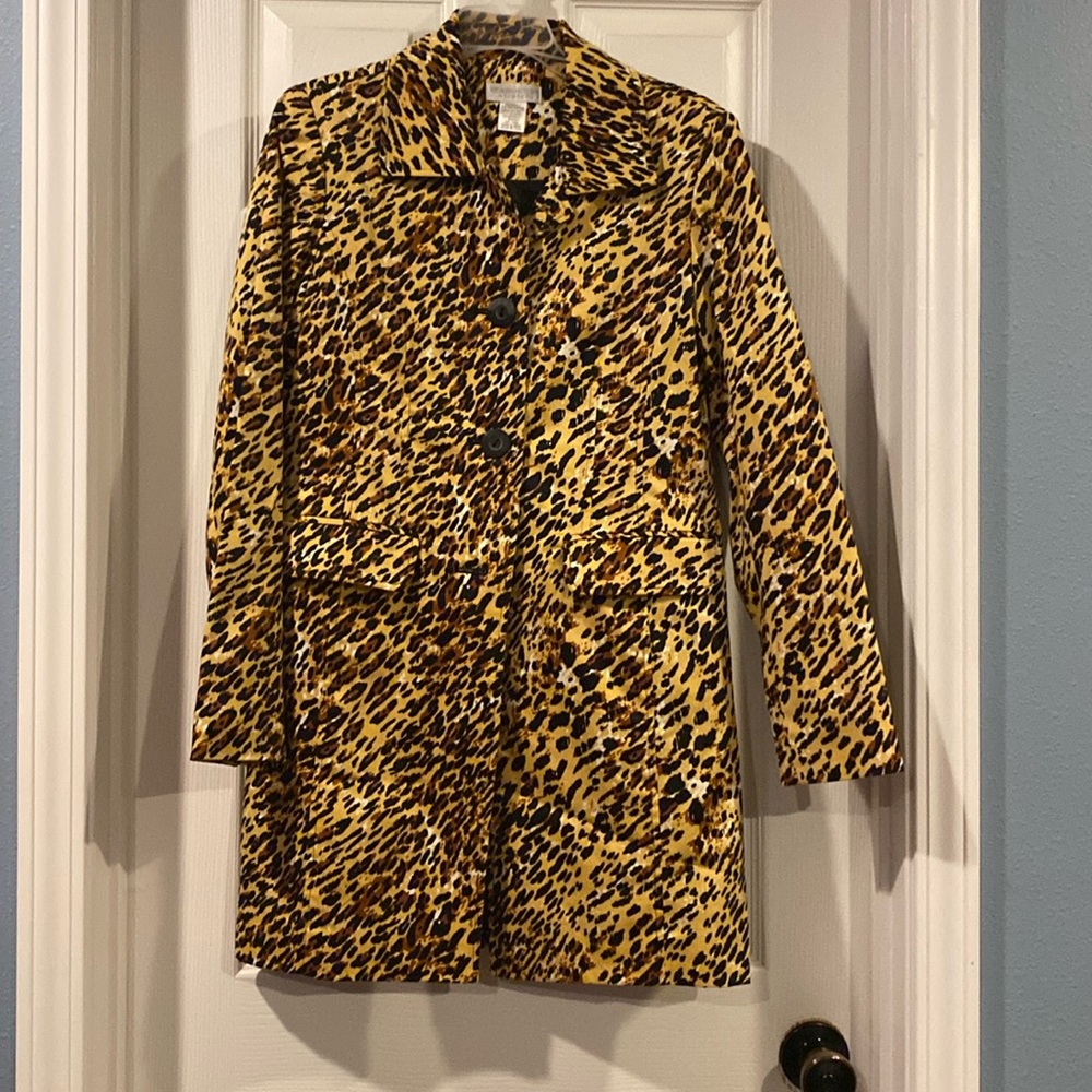 Leopard trench coat